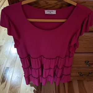 Pink Ruffle Long Shirt